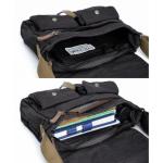 30624 Vintage Canvas Messenger Bag Heren Schoudertas, houtskool