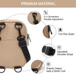 Schooltas voor dames, borsttas, schoudertassen, Crème