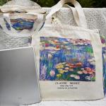 Draagtas, van jute, met vintage print, boodschappentas, canvas, schoudertas, tote, schoudertas, voor dames, 35 x 10 x 33 cm, Elegant
