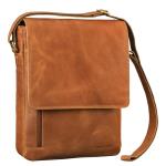 Kansas Schoudertas voor heren, vintage, leren tas, 13-14 inch, laptoptas, echt leer, middelgroot, DIN A4, messenger bag voor mannen, Texas bruin., Large