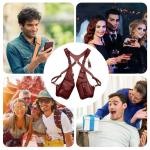 Gkumgwo Anti-Diebstahl-Geschirr aus Leder – verstellbares Geschirr, Geldbörse, mittelalterliches Retro, Handy-Tasche für Männer und Frauen, verstellbarer PU-Lederriemen, Brief