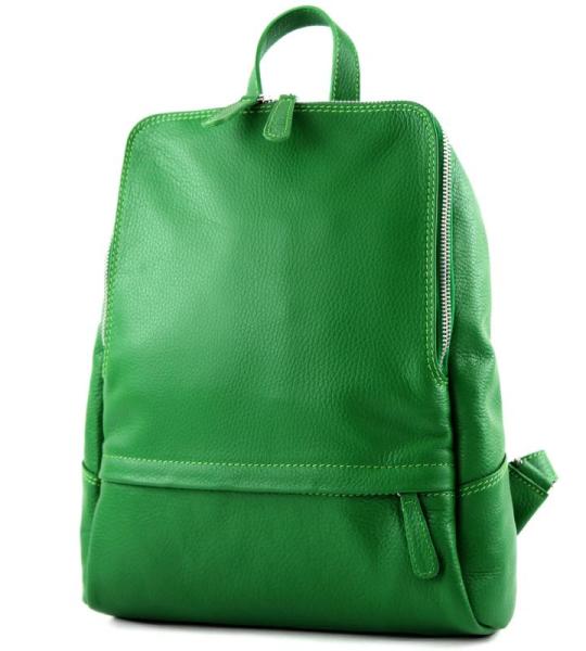 Modamoda.de T138 Italiaanse damesrugzak van leer, groen 2021, Medium
