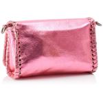 Dames handtas van metallic leer, roze, roze