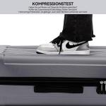 BEIBYE Koffer met harde schaal, trolley, rolkoffer, reiskoffer, veiligheid, cijferslot, dubbele wielen, ABS-materiaal, handbagage, 4 wielen, M-L-XL-set, dark grey