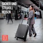 BEHNSEN Harde koffer van polycarbonaat, reiskoffer met wielen, brede handgreep, stil, veilig en krasbestendig, premium rolkoffer met cijferslot en extra vakken, 61 l, zwart, Harde 
