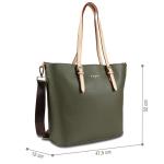 Ella Tote Bag L - Dames Handtassen Vrouwen Grote Handtas, Shopper Werk Schoudertas - Olijf