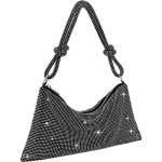 Clutch glitter dames, zilveren avondtas, handtas, diamant tas, schoudertas, zilver, elegant met ritssluiting, strasssteentjes, , portefeuille, schoudertas voor feest, vrije tijd, d