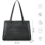 'Blossom' Leren Shopper Tas Dames Handtas Elegante Damestas Schoudertas Tote Bag Dames Tas voor Reizen Shopping Echtleer, Kleur:zwart