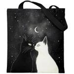 Tote Bag esthetische schoudertas voor dames, grote schoudertas voor dames, 37 x 42 cm, waterdichte Oxford-tas met ritssluiting, universiteit, waterdichte tas voor dames, Cat Love 1