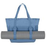 Smilla Strandtas met ritssluiting voor dames en heren, gezinsvakantie, sport, zwemmen, boodschappentas van gerecycled PET, waterafstotend, Lichtblauw, Eén maat