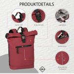 Unisex Waterproof Rolltop rugzak - 21 liter rolltop rugzak met 15,6 inch laptopvak - reisrugzak met kliksluiting - rugzak met voorvak - flexibele opbergmogelijkheden