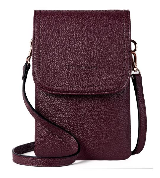 Mobiele telefoon om te hangen, leer, mobiele telefoon-schoudertas voor dames, mobiele telefoon met portemonnee om om te hangen, handtas dames schoudertas voor designer, A-07-rood, 