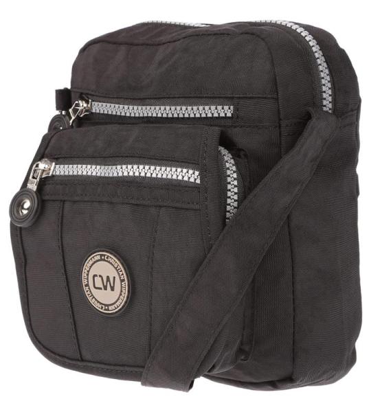 Christian Wippermann Kleine dames handtas crinkle nylon schoudertas tas