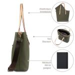 Ella Tote Bag L - Dames Handtassen Vrouwen Grote Handtas, Shopper Werk Schoudertas - Olijf