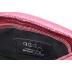 Dames handtas van metallic leer, roze, roze