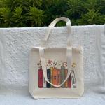 Draagtas, Draagtassen Dames, Boodschappentas, Schoudertas Stoffen Tas, Katoenen Tas, Jute Tas, Met Vintage Print, Canvas Tote Bag om te winkelen School