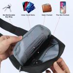 Sling Bag Schoudertas, borsttas, schoudertas voor dames en heren, met RFID-blokkering, borsttas, crossbody tas, kleine herentas, geschikt voor linker- en rechterschouders, zwart, s