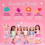 Glitter Girls Poppenaccessoires, reis- en toilettas, accessoireset met make-up, krultang en meer, accessoires voor 36 cm poppen, poppenhuis, poppenmeubel, voor kinderen vanaf 3 jaa