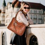 BAIGIO 2-delige handtas dames schoudertas grote shopper tassen PU lederen schoudertas draagtas hengseltas geschenk tas tas set met portemonnee ritssluiting voor kantoor winkelen re