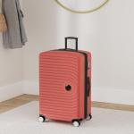 HAUPTSTADTKOFFER Midden grote harde koffer, TSA, 4 wielen, check-in bagage met 8 cm volumevergroting, 77 cm, 130 liter, grafiet, rood, kofferset