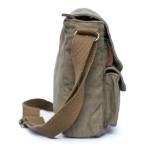 30624 Vintage Canvas Messenger Bag Heren Schoudertas, legergroen, 28 cm