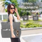 grote strandtas met ritssluiting, voor dames, waterdichte schoudertas, draagtas, shopper, ondoordringbaar voor zand, met ritssluiting, zwembad, fitness, familie-reistas