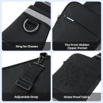 Sling Bag Schoudertas, borsttas, schoudertas voor dames en heren, met RFID-blokkering, borsttas, crossbody tas, kleine herentas, geschikt voor linker- en rechterschouders, zwart, s