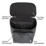 Sydney Premium rugzak van leer, kleine dagrugzak, handtas voor dames, zwart, zwart, Eén maat, Minimalistisch