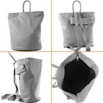 - T179 - ital dames rugzak tas gemaakt van leer, Kleur: Paars Rood, Paars, M