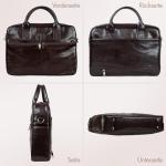 Pavone Nero Leder Aktentasche Herren – Laptoptasche, elegantes Design, langlebige Verarbeitung – Ideal für Geschäftsleute, Anwälte, perfekt für Geschäftsreisen und den tä
