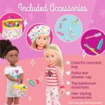 Glitter Girls Poppenaccessoires, reis- en toilettas, accessoireset met make-up, krultang en meer, accessoires voor 36 cm poppen, poppenhuis, poppenmeubel, voor kinderen vanaf 3 jaa