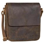 'Illinois' Herentas om te hangen, klein, leer, schoudertas, messenger bag, vintage leren tas, schoudertas, handtas, echt leer, Nevada Bruin, Small