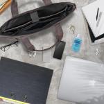 Seattle Moderne leren tas voor heren, van echt leer, groot, ideaal als zakelijke aktetas, platte laptoptas voor 14-15,6 inch voor op reis, met trolleyhouder, Navy grijs, Large
