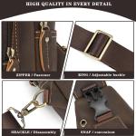 newsbirds Heren echt lederen borsttas schoudertas sport outdoor schoudertas wandelrugzak, 9455 donkerbruin, Retro
