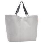 Shopper XL herringbone grey – ruime boodschappentas en elegante handtas in één, van waterafstotend materiaal, Herringbone Grey, XL