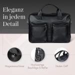 Pavone Nero Leder Aktentasche Herren – Laptoptasche, elegantes Design, langlebige Verarbeitung – Ideal für Geschäftsleute, Anwälte, perfekt für Geschäftsreisen und den tä