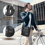 Leren schoudertas voor heren, vintage schoudertas, crossbody bag, messenger bags voor heren, zwart, A-zwart