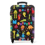 NoBoringSuitcases.com Kinderkoffer, handbagage, harde koffer met TSA-slot, jongens en meisjes, trolley, reiskoffer, draagtas, rolkoffer, klein of middelgroot, 41 Boo Monsters, kind