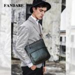 Vintage schoudertas leer heren tas om te hangen dames schoudertas echt leer polstas crossbody bag werktas messenger bags cadeau voor mannen, bruin, L