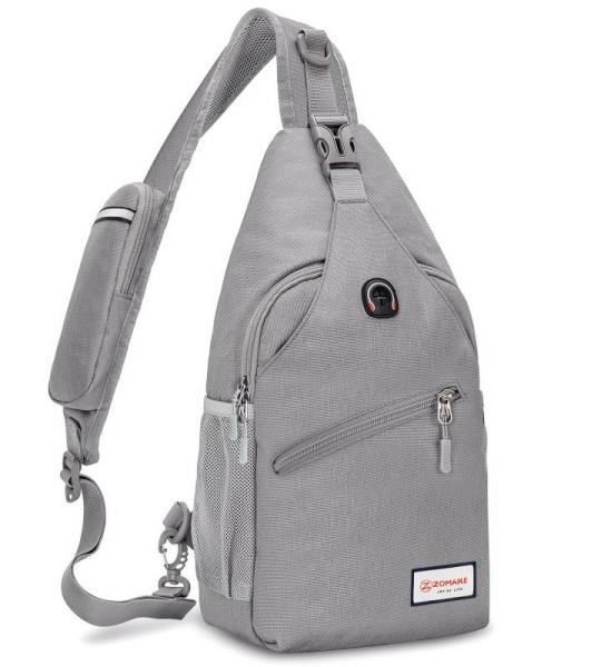 ZOMAKE Borstzak Sling Bag voor heren, diefstalbestendig, crossbody tas voor mannen en vrouwen, schoudertas voor outdoor, fietsen, reizen, wandelen