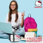 Hello Kitty Schoudertas met afneembare riem, binnenvak en ritssluiting, cadeaus voor meisjes, wit