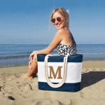 Strandtas, grote tote tassen, dames, tas, shopper, reistas, waterdicht, weekendtas, strandtas, XXL, familie, opvouwbare schoudertas, sporttas, geschenken voor vrouwen, donkerblauw-