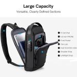Crossbody tas voor mannen en vrouwen kleine crossbody casual reizen kleine sport wandelen fietsen dag tas, Zwart, Medium, Tsa Lock Tas