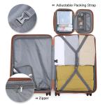 Kono Reisekoffer Handgepäck Koffer mit Rollen TSA Schloss, Leichtgewicht ABS Hartschalenkoffer Kabinentrolley 55cm (Cremeweiß)