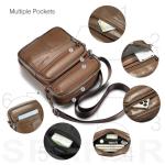 Elegant Klein Heren Leren schoudertas Ipad Messenger Business-tas Crossbody-tas Sling-reistas Handtas Kindle-tablethoes voor vluchtreizen Bruin