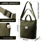 Dameshandtas, canvas shopper, schoudertas, casual, groot, voor school, werk, dagelijks gebruik, winkelen