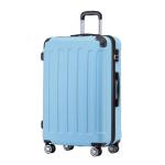 BEIBYE Koffer met harde schaal, trolley, rolkoffer, reiskoffer, veiligheid, cijferslot, dubbele wielen, ABS-materiaal, handbagage, 4 wielen, M-L-XL-set, Glacial Blue