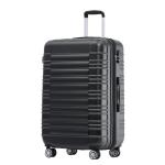 BEIBYE 2088 Reiskoffer met dubbele wielen, trolleys, harde schaal, M-L-XL-set in 15 kleuren, uitbreidbaar, zwart, koffer