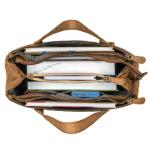 'Blossom' Leren Shopper Tas Dames Handtas Elegante Damestas Schoudertas Tote Bag Dames Tas voor Reizen Shopping Echtleer, Kleur:torino - bruin