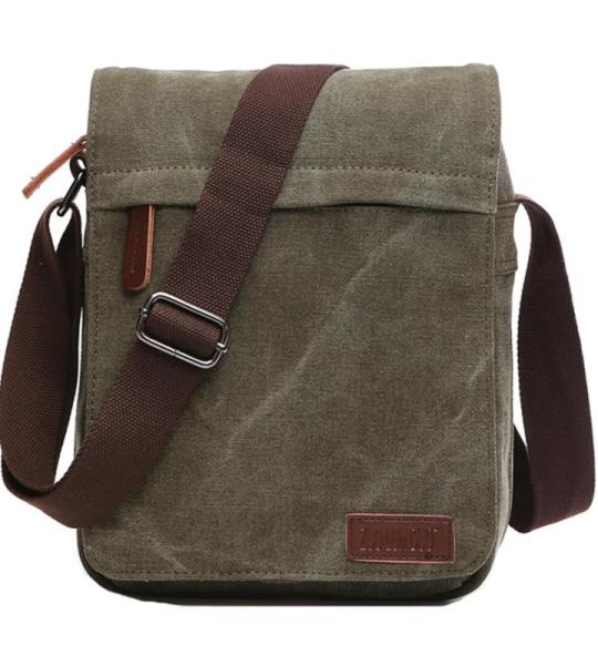 Outreo Heren-schoudertas, retro, schoudertas, vintage, aktetas, van canvas, boodschappentas, voor school, laptop, vrije tijd, beurs, handtas